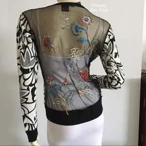 Charlotte floral embroidered & mesh backed cardigan